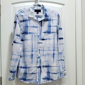 I.N.C International Concepts, Womans Long Sleeve, Linen Blend Blouse, Size Large